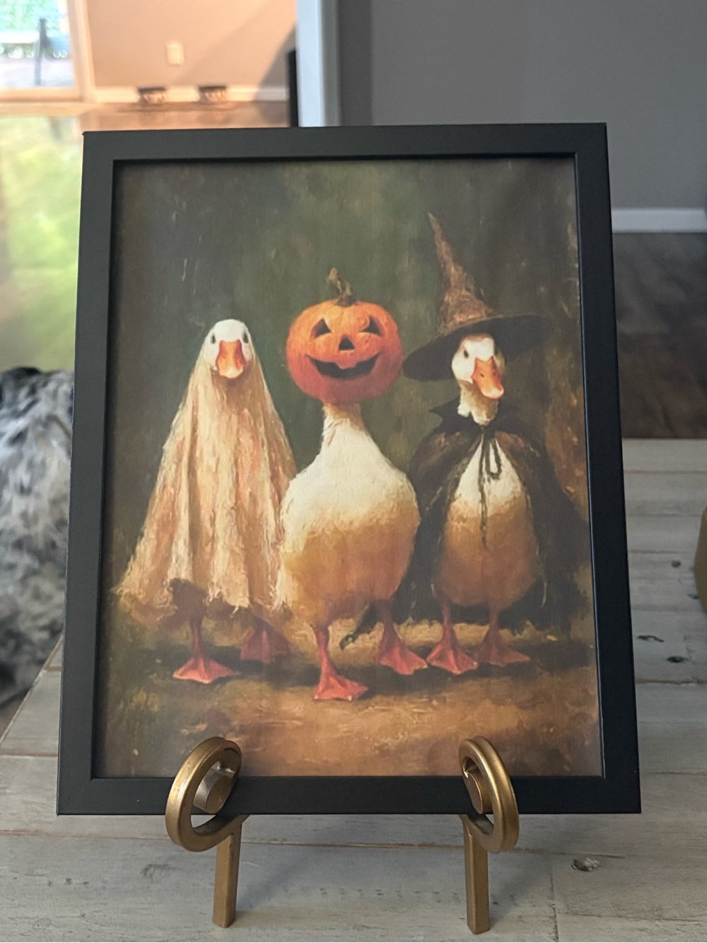 Halloween Ducks Framed 8x10 Art Print - Black Frame